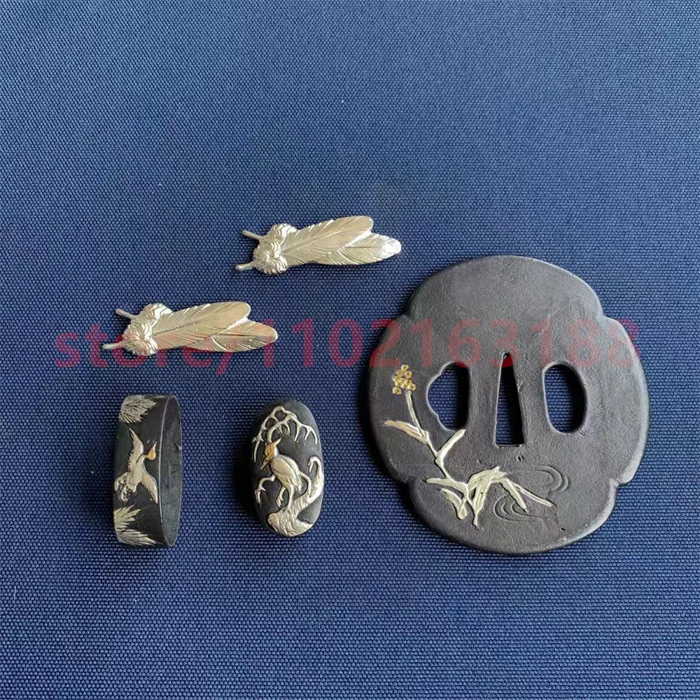 High Quality Copper Tsuba Handguard Guard Brass Fuchi Kashira Menuki For Real Japanese Japan Samurai Katana Sword Fittings Parts
