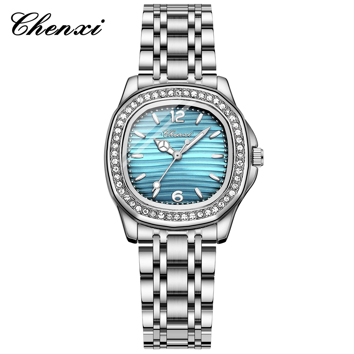 New In CHENXI High Quality Watch Female Stainless Steel Diamond Dial Analog Quartz Watches Fashion Elegant Women Birthday Gifts