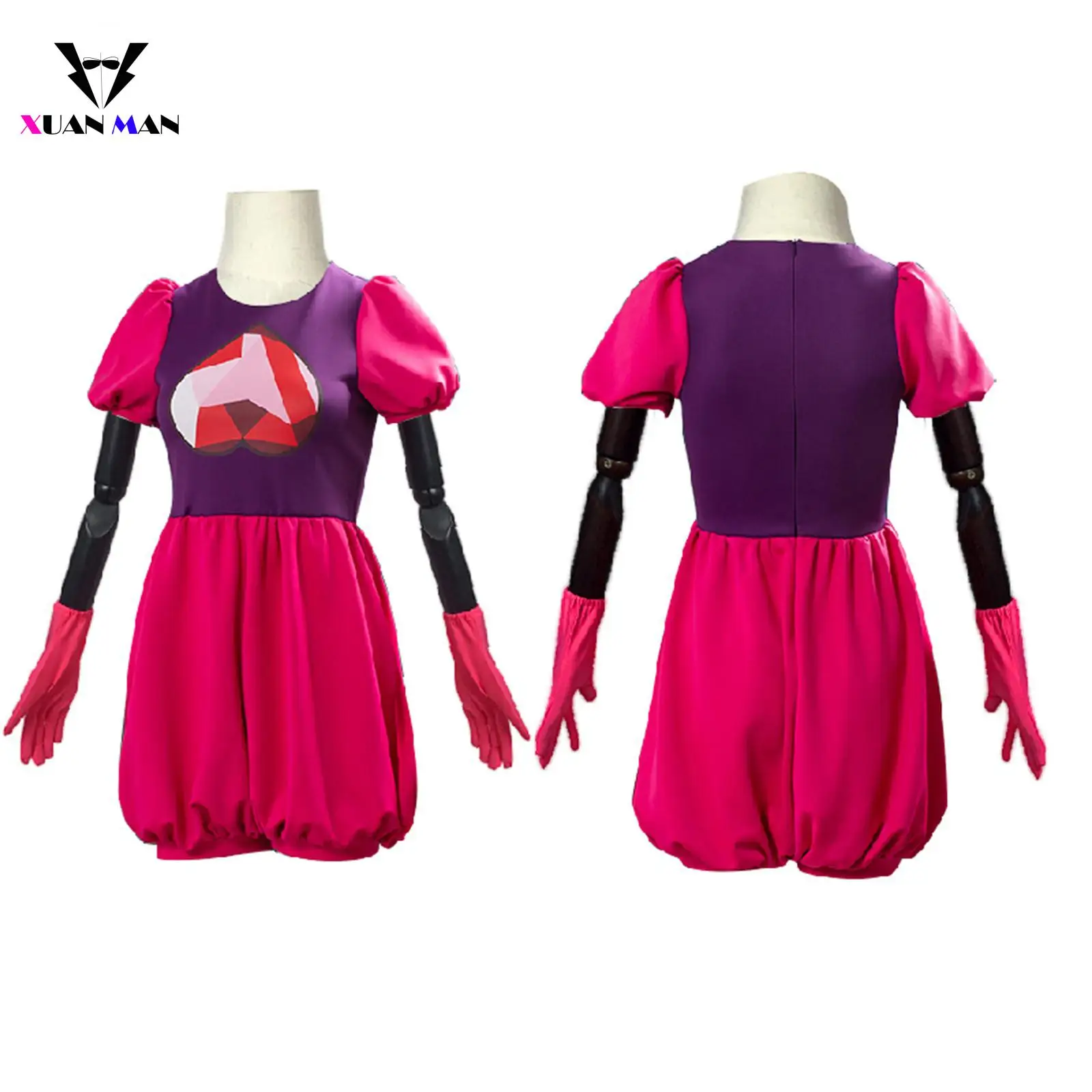 Anime Spinel Gem Cosplay Costume Dress New Movie Uniform Jumpsuit with Gloves for Women Girls Outfit Halloween Party Clothes