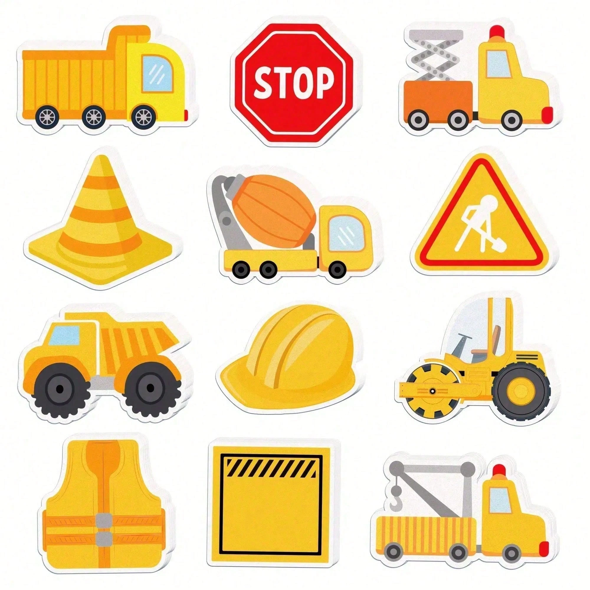 6/12 Pcs Engineering Sticky Note Set  Adorable Self-Adhesive Super Sticky Notes Office Decor, Gifts for Students Teachers School