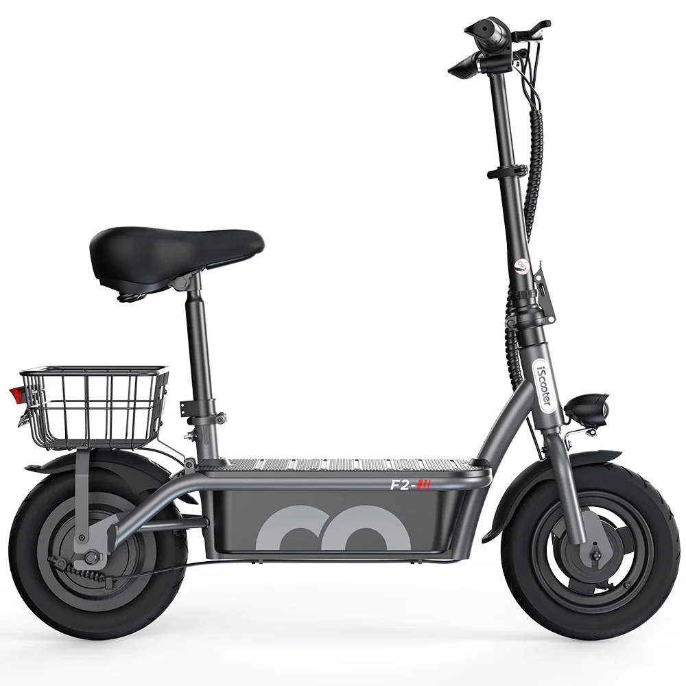 Image 5: Trottinette électrique iScooter F2 pliable et portable, 500W, pneus pneumatiques de 10 pouces, batterie 36V 7.8AH, version premium.