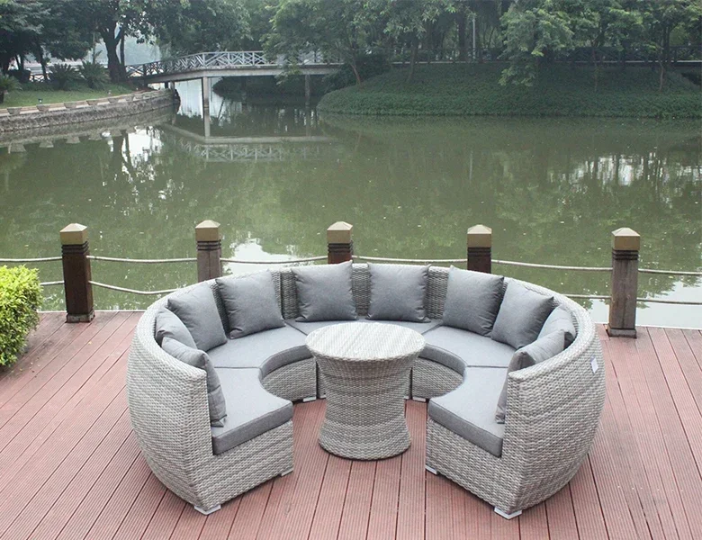 Garden Outdoor Wicker Sectional Sofa Set Rattan Waterproof Good Quality Patio Furniture