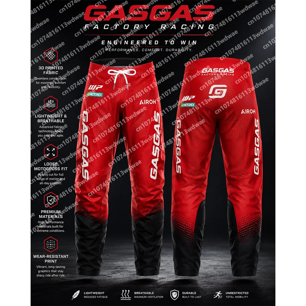 2026 GASGAS Motocross-Hose mit Kordelzug, Atmungsaktive Offroad-MX-Motorradhose, Outdoor-Motorrad-Rennbekleidung
