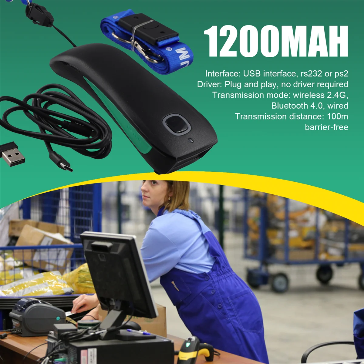 NEUER NETUM C740 Bluetooth Wireless 1D Barcodescanner Pocket QR Barcodeleser CODE128 für Tabakbekleidung Mobile Zahlung