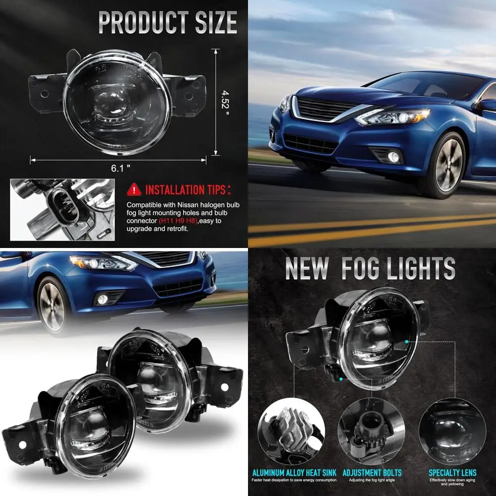 

Пара светодиодных противотуманных фар на Nissan Altima/07-16 Maxima/15-16 Murano 2007-2018 гг., замена переднего бампера