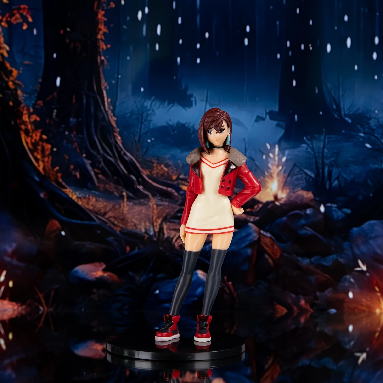 

Red Coat Costume Anime Figures, PVC Model Doll Ornament, Anime Girl Character Standing Scene Model, Tosy for Kids, Birthday Gift