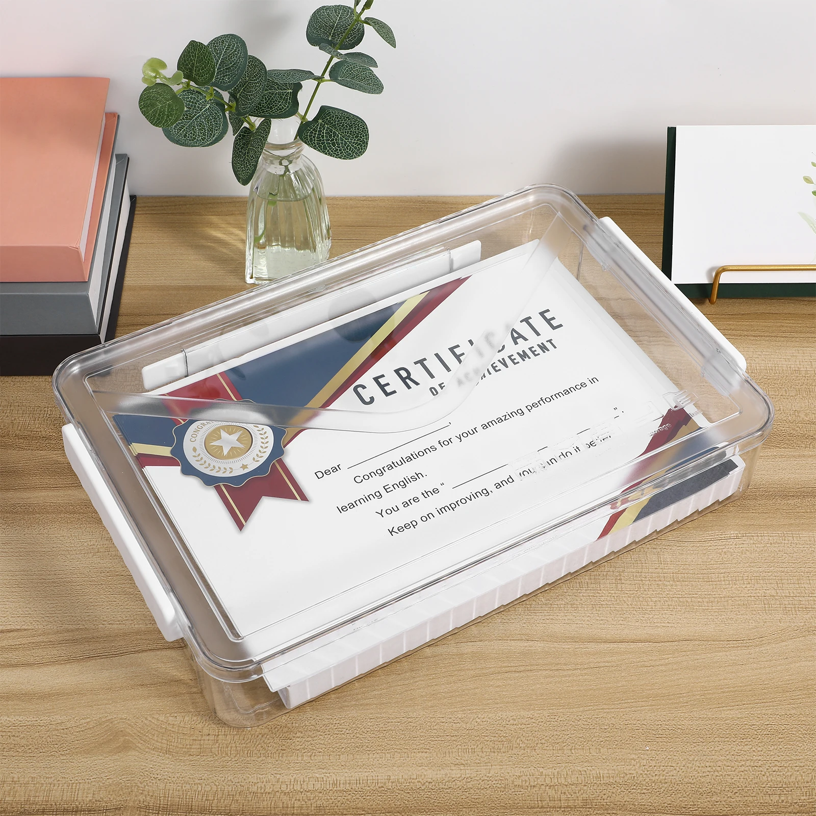 

Transparent File Plastic Document Case Organizer Magazine With Handle Clear File For Papers Certificates Scrapbook Paper Storage