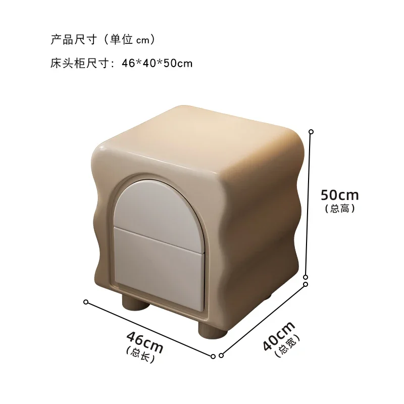 YY Children's Water-Based Paint Bedside Table Bedroom Storage Cabinet Nordic Locker Cream Style