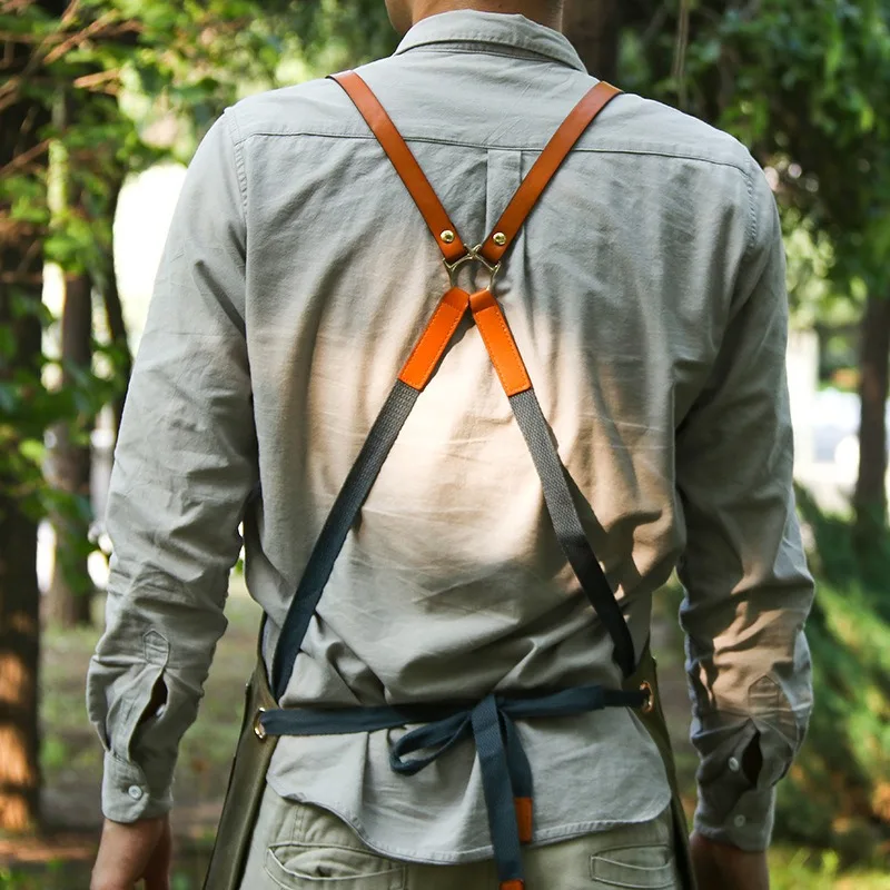 Custom Logo Denim Apron for Hair Stylist Boba Coffee Shop Restaurant Hair Nail Salon Unisex Workwear Printing