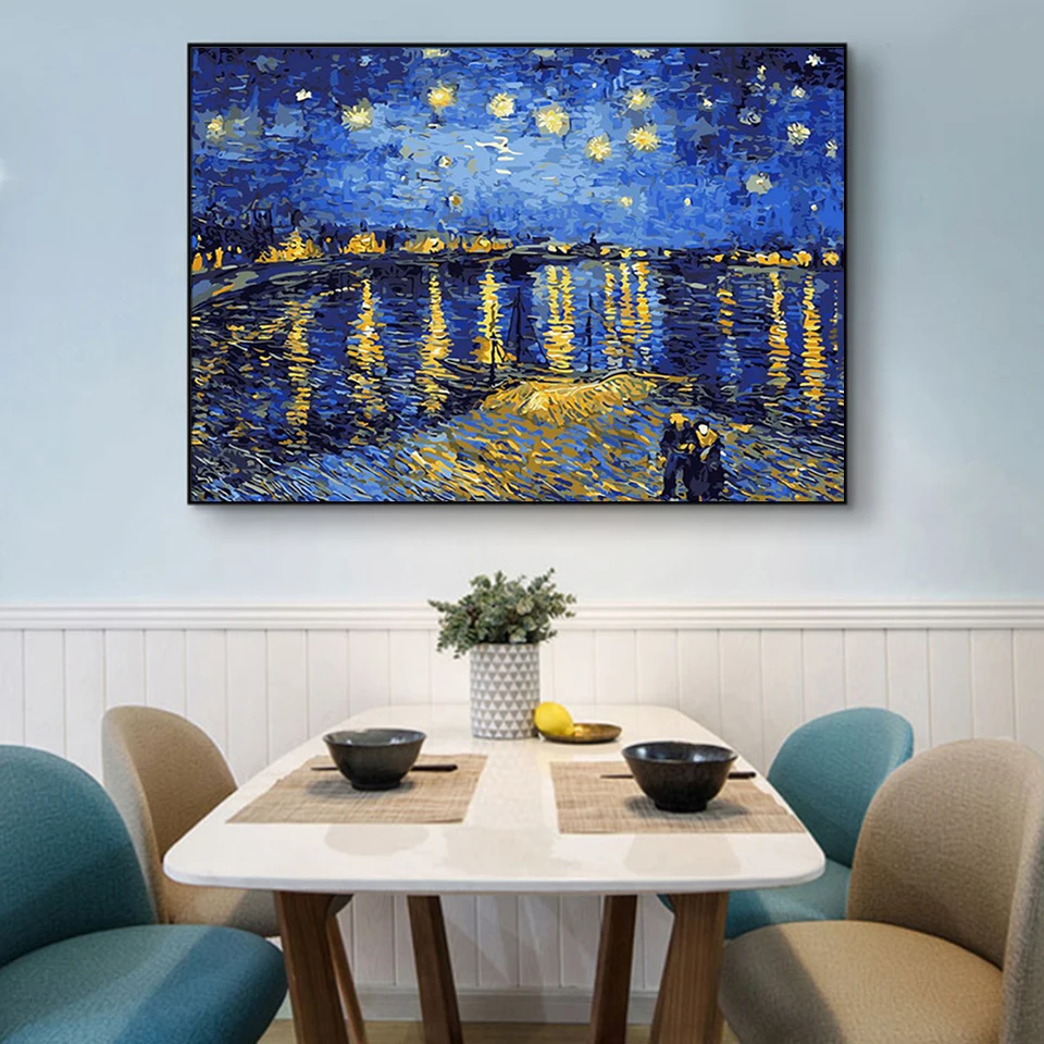 AB Drills DIY 5D Diamond Painting Van Gogh Starry Night Cross Stitch Kit Embroidery Abstract Mosaic Art Picture Craft Home Decor