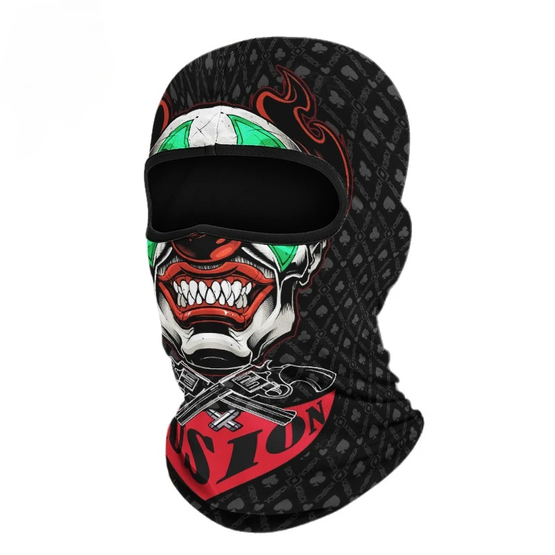 Musion Balaclava Helmet Liner Full Face Mask Skull Print Moto Topeng Muka Rider for Cycling and Riding Motorcycle