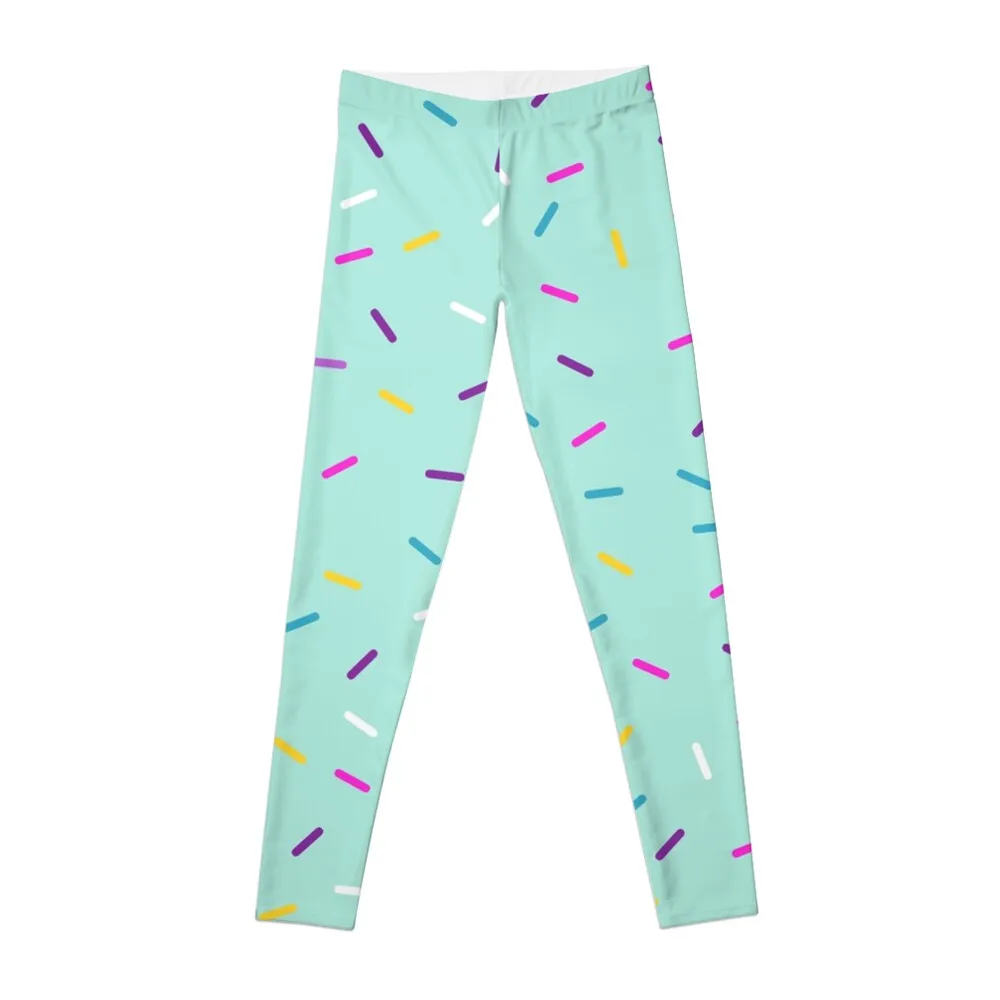 Donut Sprinkles and frosting Design, blue, Pink. Leggings Women sports sports for gym flared Womens Leggings