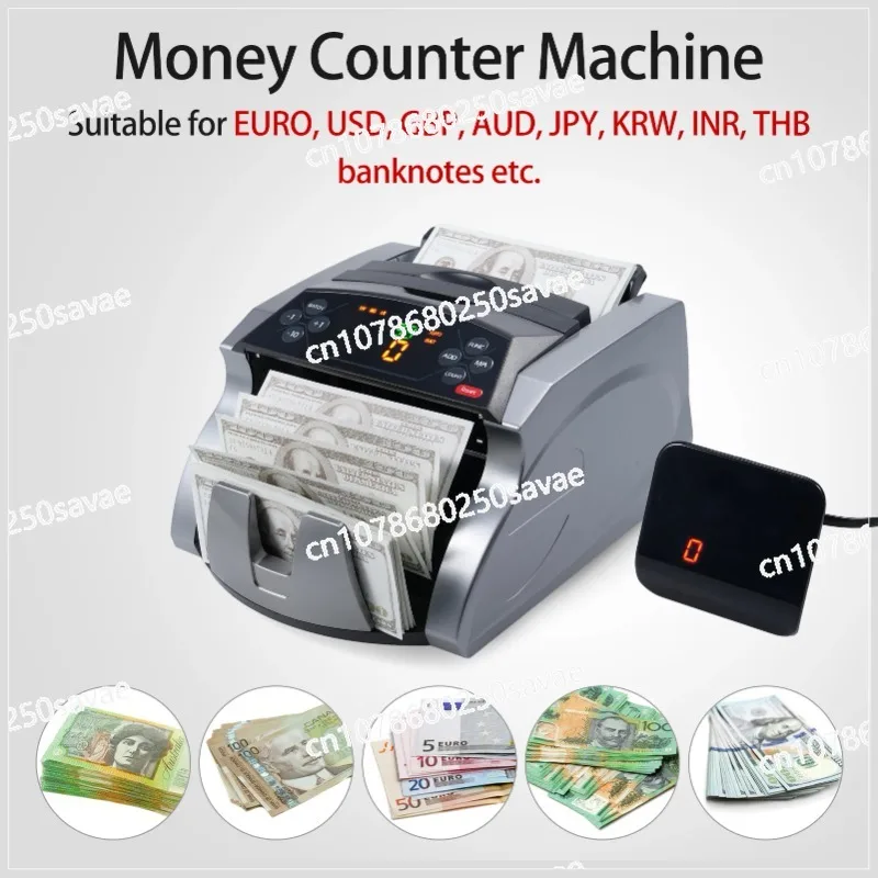 Money Counter Machine Counterfeit Bill Detector with UV MG IR Detection Automatic Money Detection Fast Counting for EURO/USD/KRW