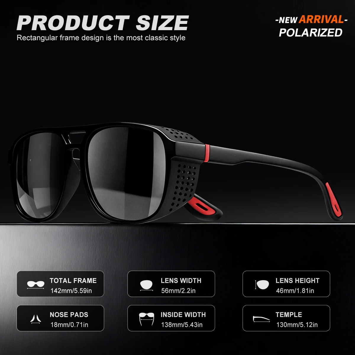 Neue Punk-polarisierte Sport-Sonnenbrille, winddicht, UV400, leicht, für Radfahren, Laufen, Fahren, Outdoor-Aktivitäten – Detail 3