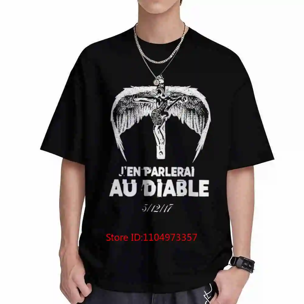 Johnny Hallyday Retro Portrait Back Print Signature Short Sleeve Tee 100% Cotton T-Shirt