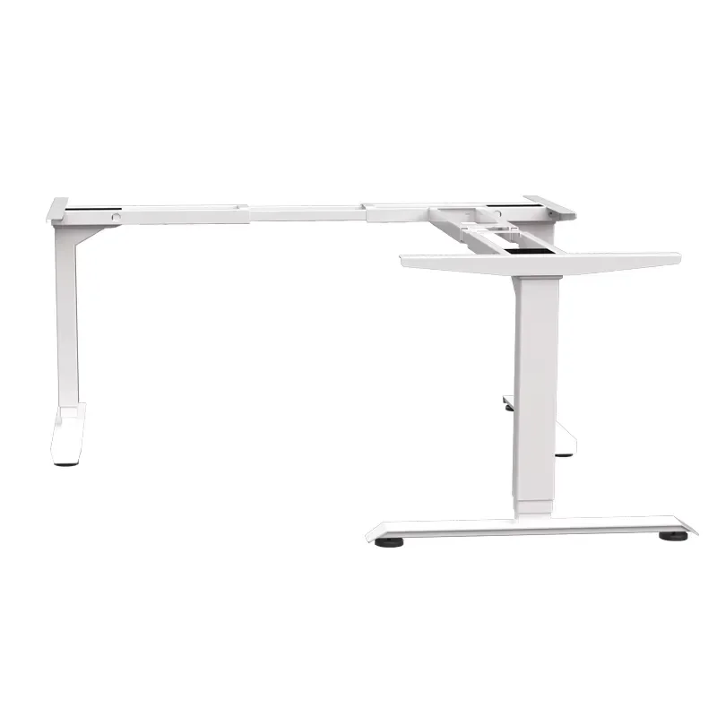 L Shape Corner Desk Metal New Smart High Tech Electric Ergonomic Sit Stand Computer Desk Three Motor Height Adjustable