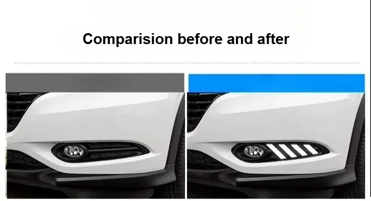 For Honda Vezel HRV 2015-2018 Car Led Daytime Running Light Dynamic Turn Signal Front Fog Lamp Modification 12V Daylights detail image 4