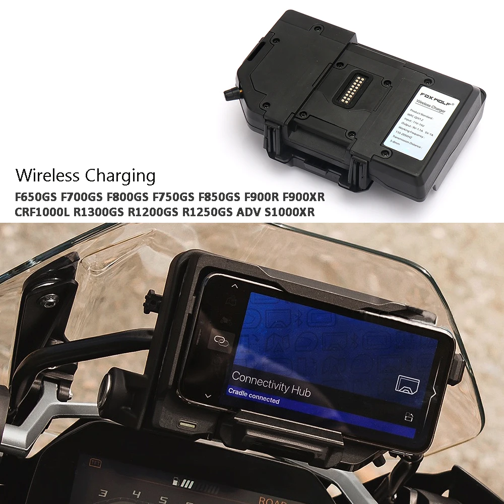 

Motorcycle Wireless Charging Phone Holder GPS Navigation Bracket For BMW R1200GS R1250GS ADV S1000XR F650GS F700GS F800GS F900R