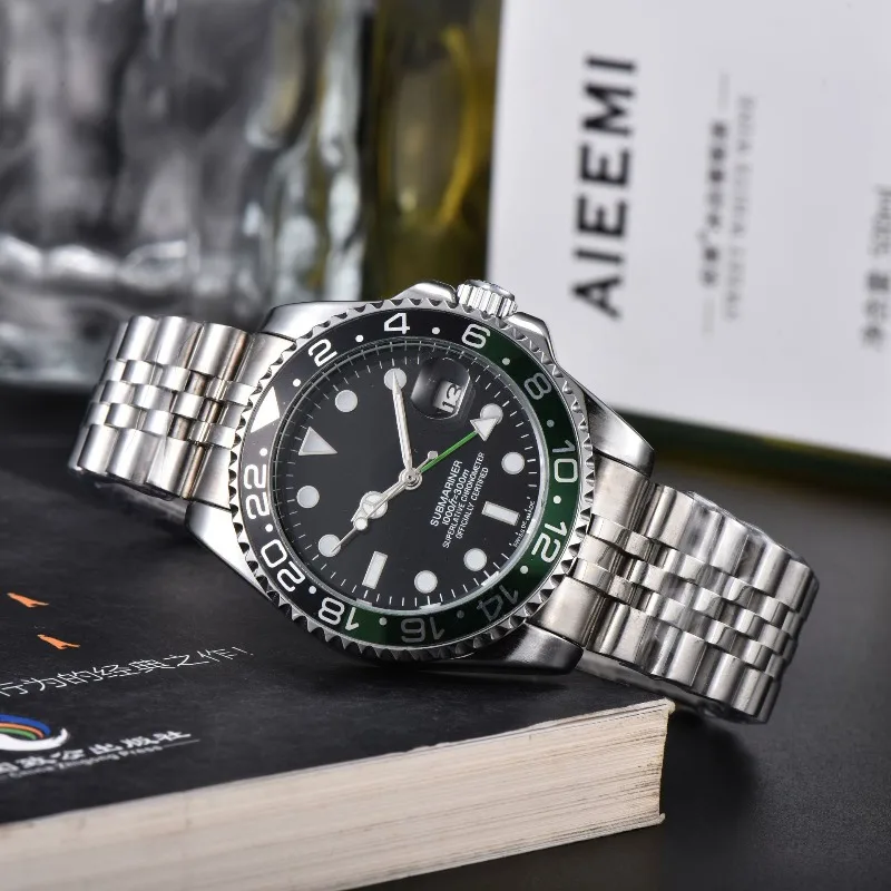 2025, automatische mechanische Herrenuhr, Edelstahlband, Saphirglas, wasserdicht, Business-Casual, leuchtend, Automatikaufzug