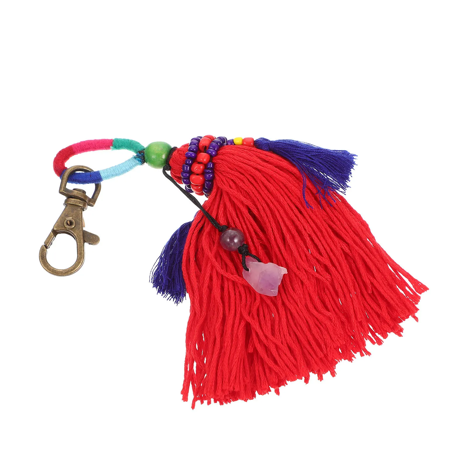 

Bohemian Beaded Car Keychain For Women Hanging Decor Keychain Car Mirror Accessories Craft Charm Bag Pendant Room Decoration