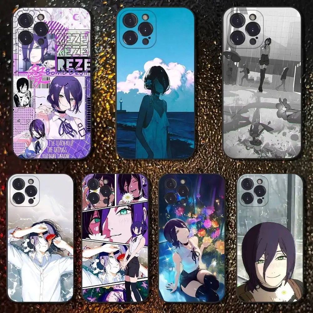 

C-Chainsaw ManS Anime Phone Case For iPhone 6,17,16,15,14,13,12,11 Plus,Pro Max,XS,X,XR,SE,Mini,8,7,Soft Silicone Black Cover