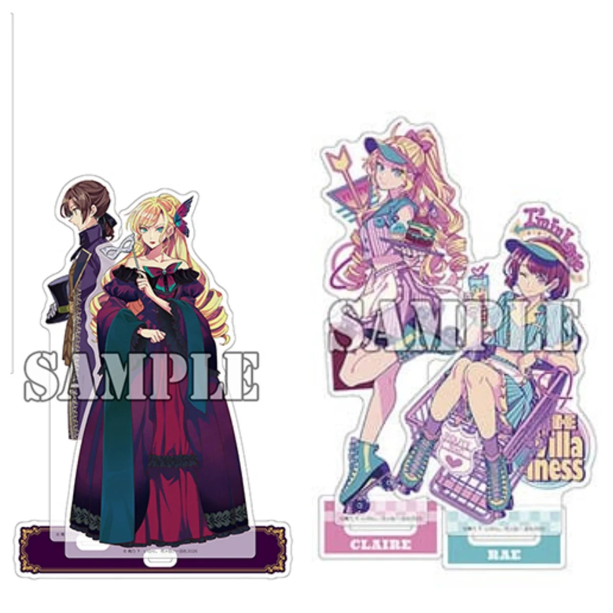 Anime I'm in Love with the Villainess Maid Version Claire Rae Rei Taylor Claire François Acrylic Stand Model Plate Keychains