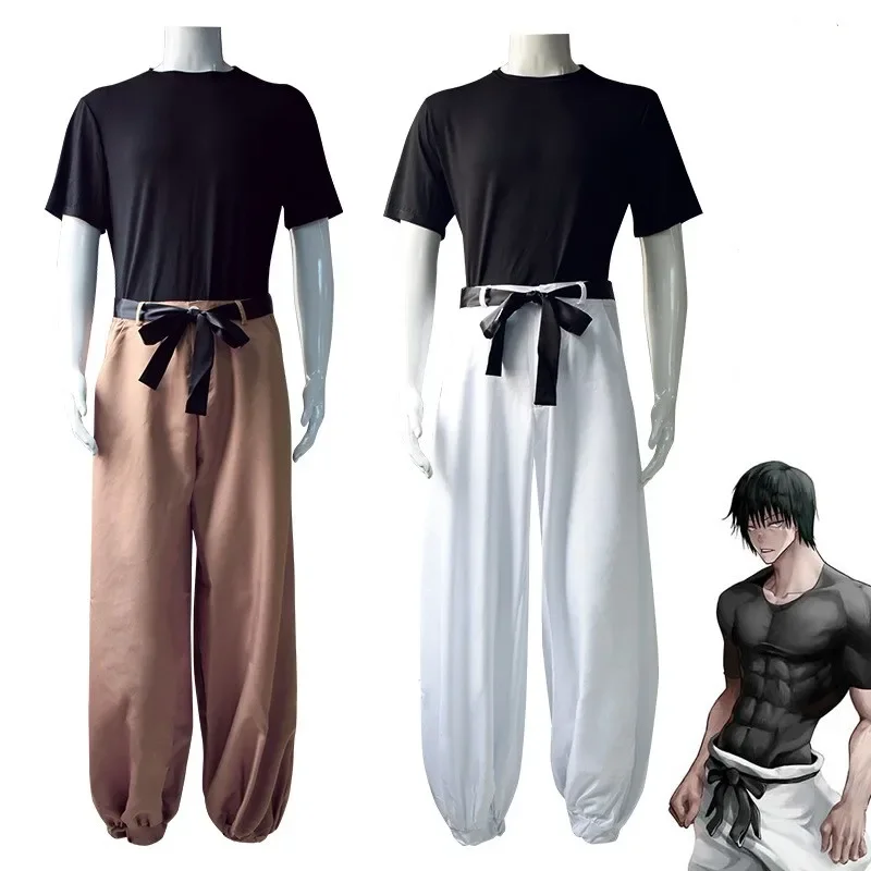 Ensembles de olympiques Cosplay Anime pour hommes, Fushigflats Toji, uniforme Toji, haut et pantalon imbibés, Jujutsu Kaimmer, habillage d'Halloween, fête