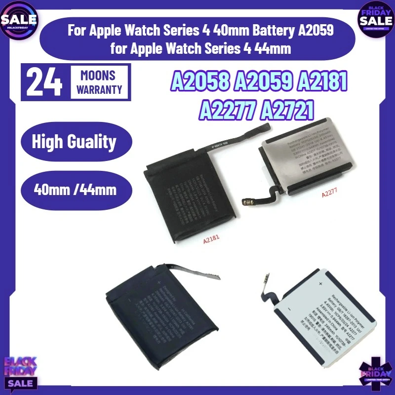 A2058 A2059 A2181 A2277 A2721 Battery for Apple Watch Series 4 40mm Battery A2059 for Apple Watch Series 4 44mm