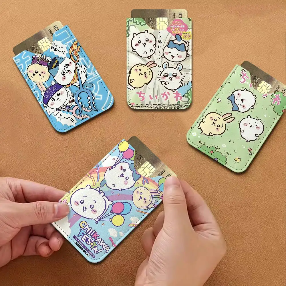 Japan Anime C-Chiikawa Creative Printed with Leather Protective Case Business Portable Letter Pattern Leather Credit Bags