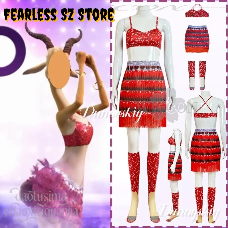 

Аниме животное косплей униформа пушистый комбинезон для танцев сексуальное красное бикини блестящий торт платье носки нижнее белье Хэллоуин вечеринка ночной клуб