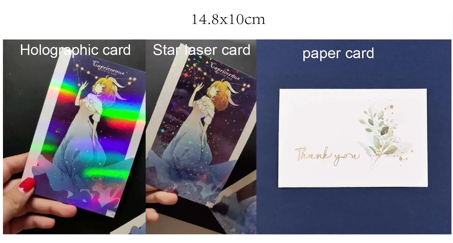 Custom Laser Card Thank You for Your Order Small Business Packaging Holographic Personalized Logo Text Design Printing Postcard