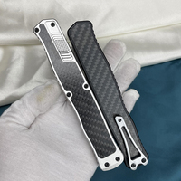 Micro OTF  Knife D2 Steel Blade high hardness Carbon fiber patch Aluminum Alloy Handle Outdoor Camping Self Defense Pocket Knife