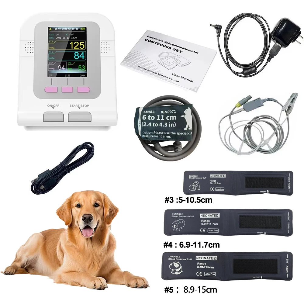 Contec08a Dierenarts Gebruik Elektronische Sfygmomanometer Digitale Bloeddruk Veterinaire Dierenarts Gebruik Monitor Hond Kat Paard Etc