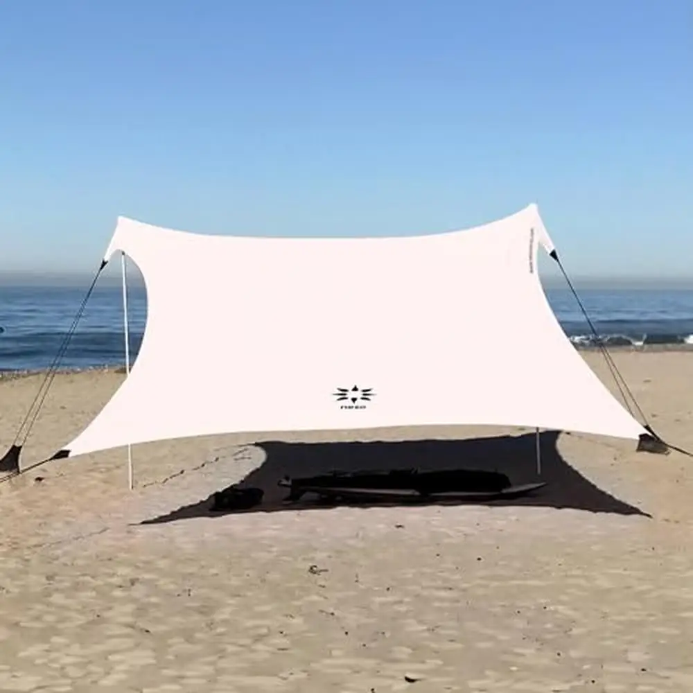 Beach Sun Shelter UPF 50 Portable Lightweight Water-Resistant Family Picnic Camping Tent 11' x  White