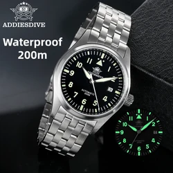 ADDIESDIVE Watches For Men Luxury Business Leisure Automatic Mechanical Men's Watch Fluorescent Waterproof 8215 316L Stainless
