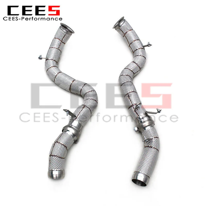 👍 Downpipe Knalpot CEES untuk Mercedes-Benz GLS63 AMG 4.0TT 2019-2024 Pipa Knalpot Stainless Steel Free Flow Sistem Knalpot Mobil