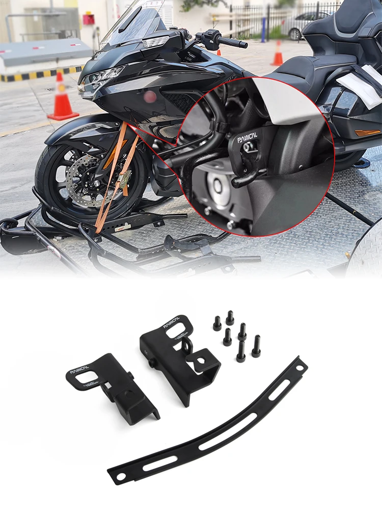 

Panical Front Tie Down Mount Bracket Hidden Trailer Hitch Carrier For Honda Goldwing GL1800 GL1800B F6B 2018-2023 Black