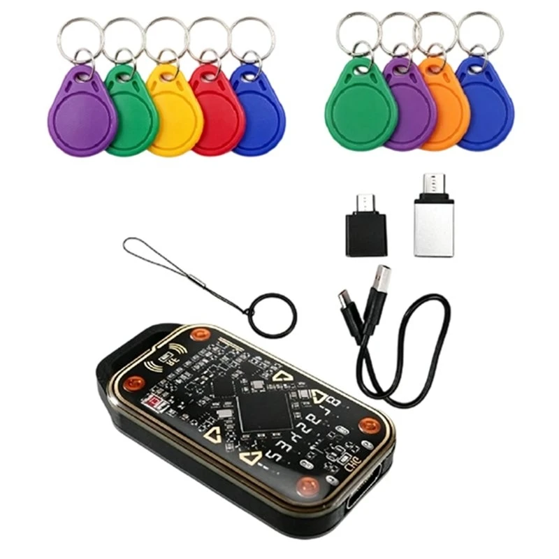 [NEW!A25P】 Chameleon Ultra V3.0 RFID Smart Card Emulator Reader+ UID/CUID Keychain 9PCS 125Khz 13.56Mhz ID IC Smart Card Tag