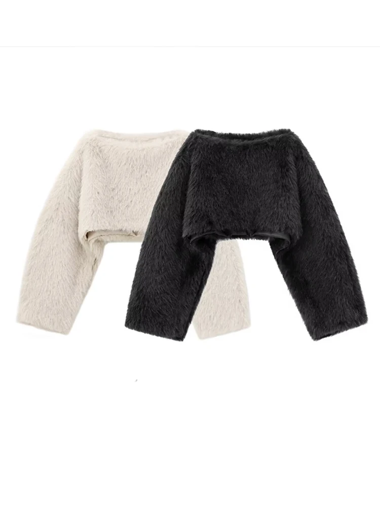 

Зимние пушистые шубы с градиентом, женская водолазка с длинным рукавом, прямая верхняя одежда, женские зимние толстые теплые короткие куртки 2025 года