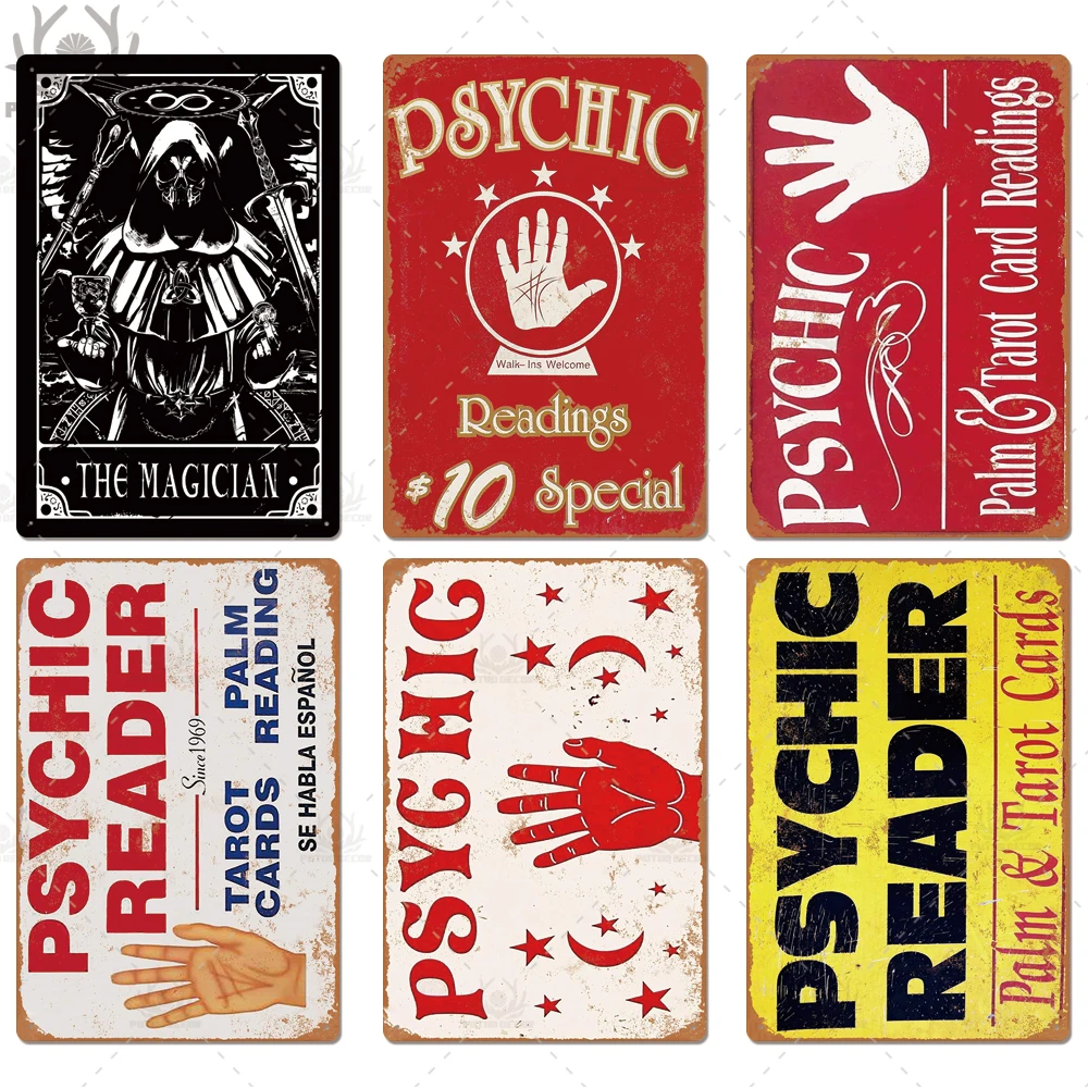 Putuo Decor Tarot Retro Tin Sign Plaque Metal Vintage Psychic Wall Art Poster for Divination Shop Iron Painting view 6