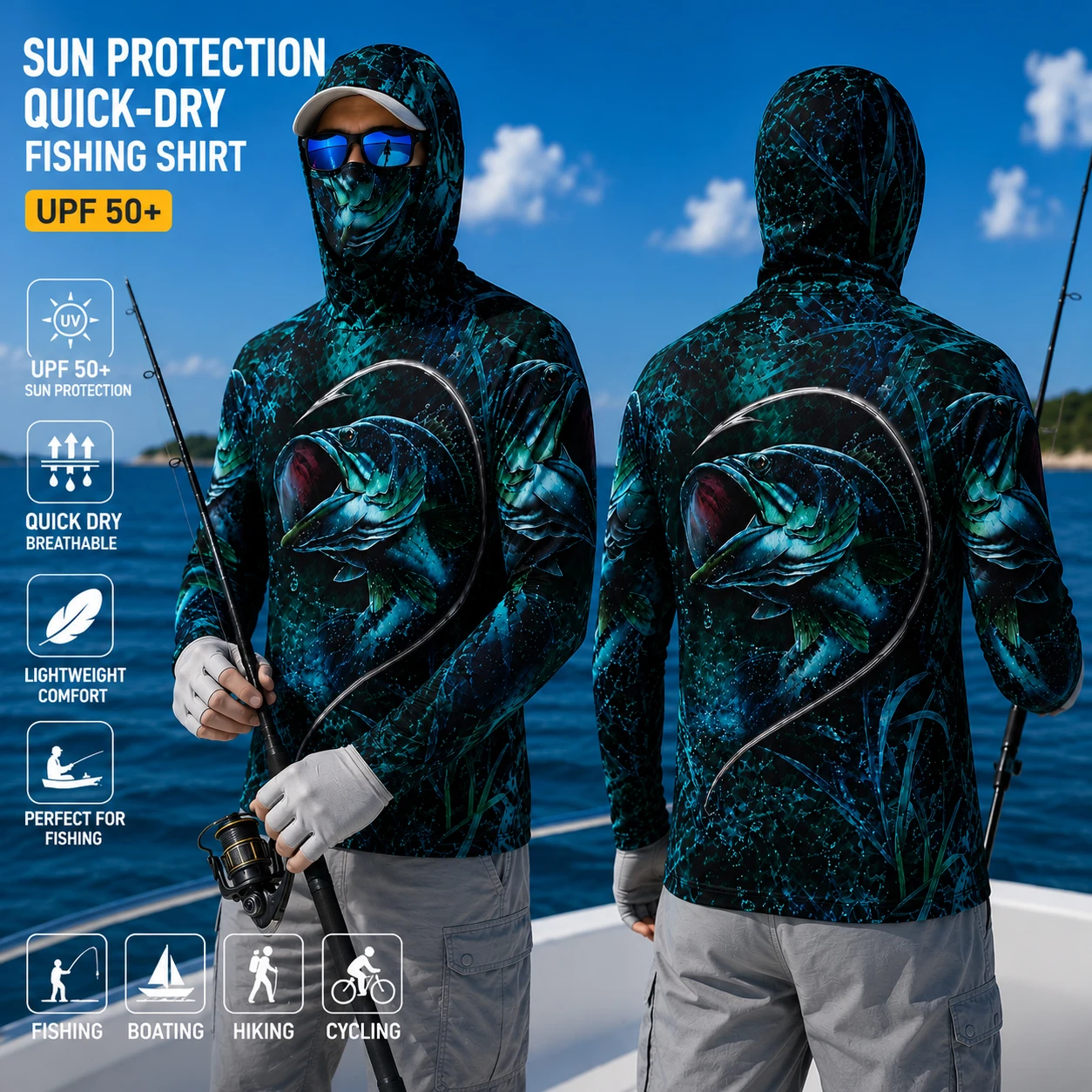 هودي صيد السمك بعامل حماية من  - مراجعة Outdoor Sport Hoodie وسعره