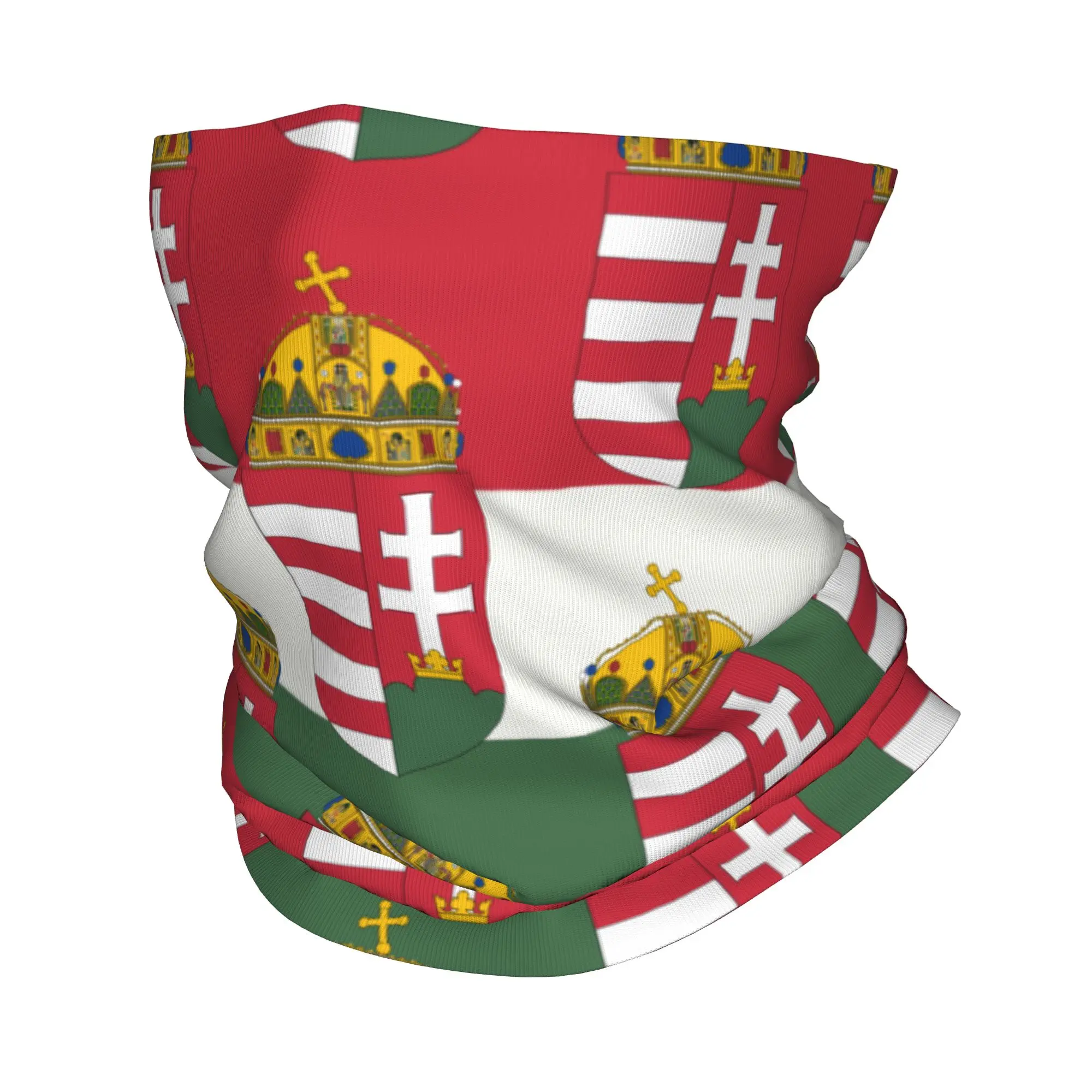 Custom Hungary Coat Of Arms Bandana Winter Neck Warmer Men Windproof Wrap Face Scarf for Ski Hungarian Patriotic Gaiter Headband
