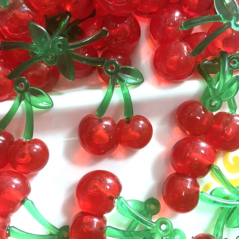 سحر قرط كرز أحمر أكريليك ، سلسلة مفاتيح أنيقة سهلة الاستخدام ، قلادة على شكل قطرة للأذني ، ملحقات صنع المجوهرات ، بيع بالجملة ، من من من من من الأكريليك