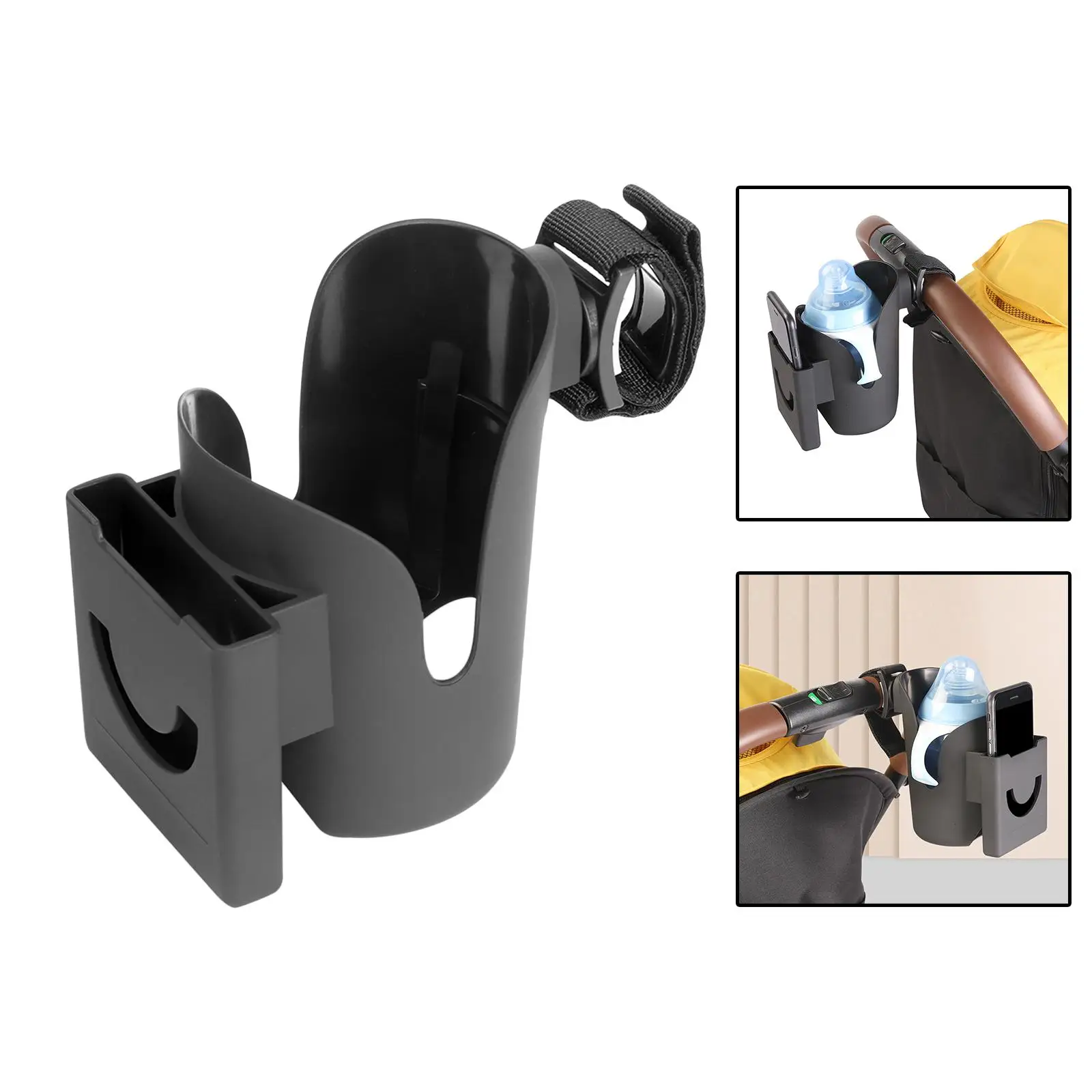 Stroller Cup Holder with Phone Holder Large Caliber Fit for Walker