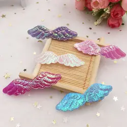 50pcs 16mm*60mm AB Pretty Angel Wings Appliques DIY Wedding Decoration Patches DIY Hair Clip Accessories Craft Supplies