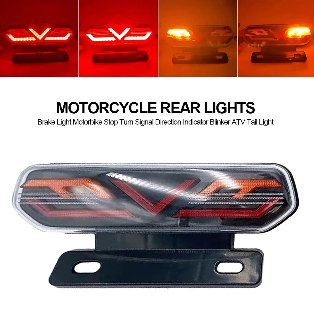 12V Motorcycle Rear Lights LED Motorcycle Brake Light ATV Tail Light Motorbike Stop Turn Signal Direction Indicator Blinker