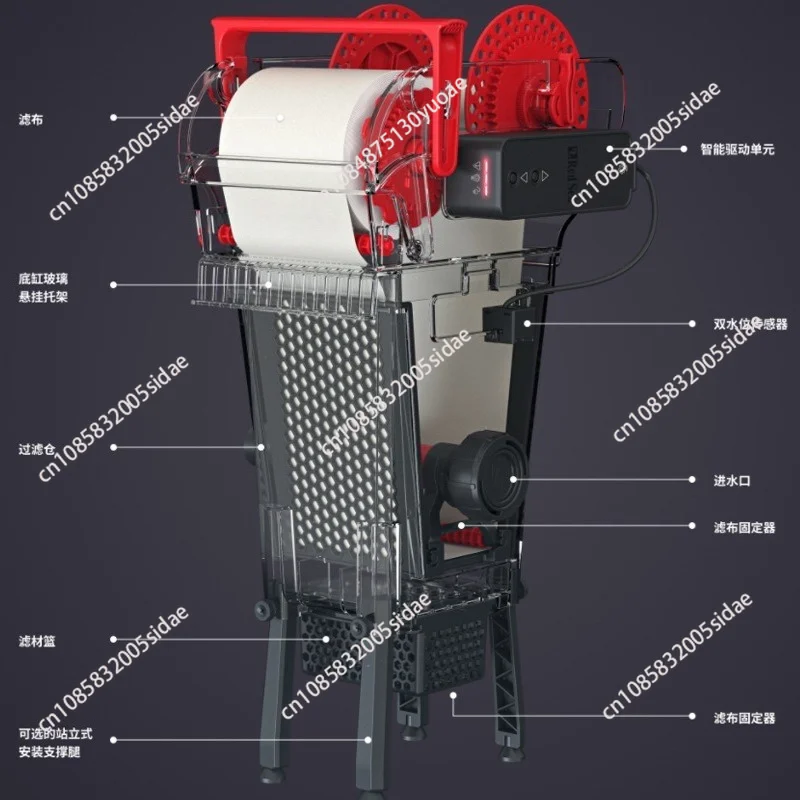 250 500 1200 Fleece Roller Filter, Aquarium Filtration System for Saltwater Reef Tanks