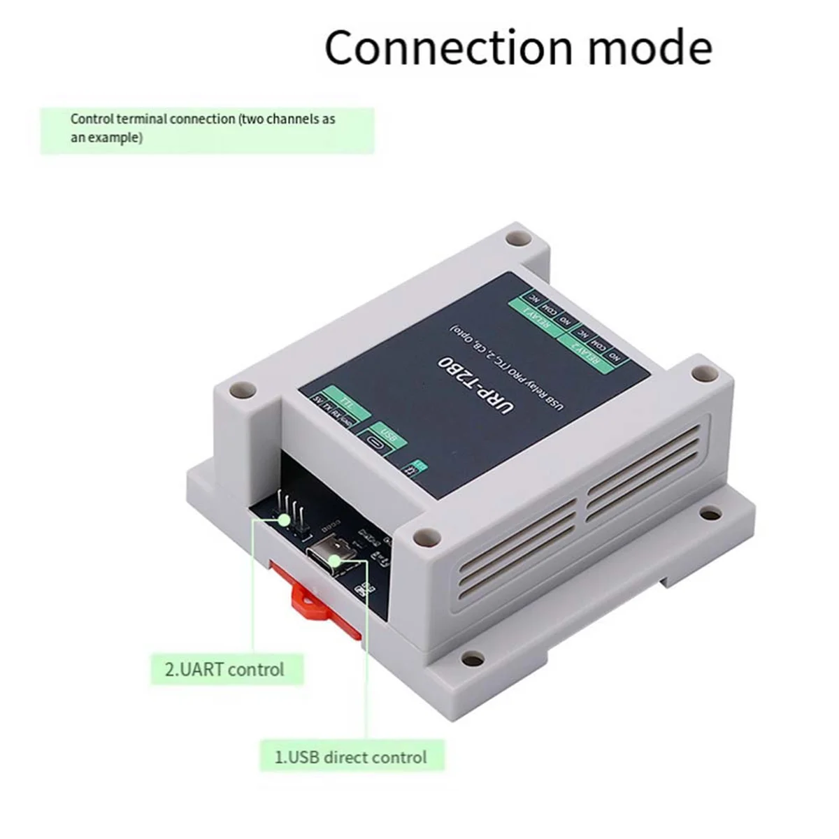 لوحة تحكم صناعية USB Relay PRO 2-Way Relay Isolation Rail USB/TTL مرحل التحكم لتطبيق الآلي