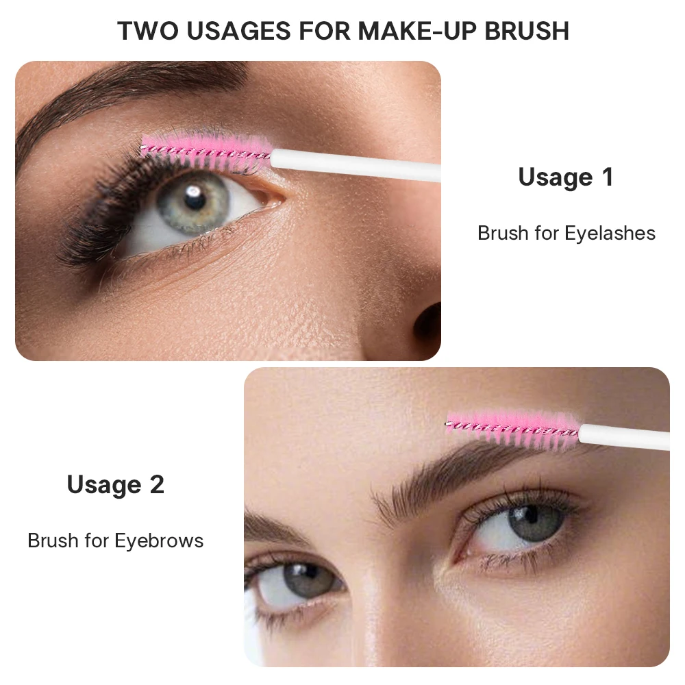 50 قطعة المتاح رمش الصولجانات فرشاة الحاجب مشط رموش تمديد اكسسوارات عصا الماسكارا ماكياج المهنية الجمال أداة