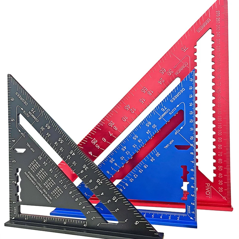 Triangle Ruler 7 Inch Measurement Tool Aluminium Alloy Carpenter Set Square Angle Woodworking Tools Try Square Triangular Metric